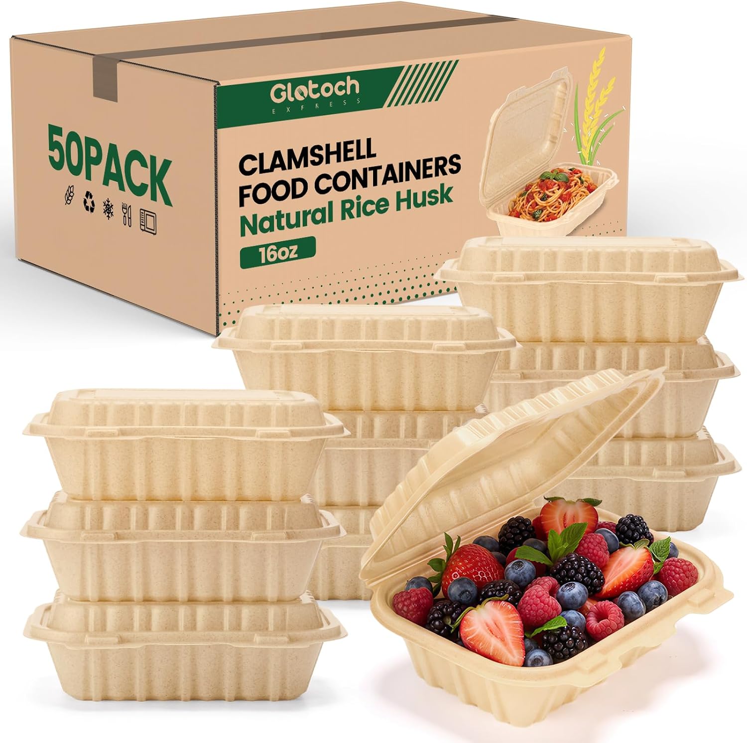 Meal Prep Recipes - Confezione da 50 Contenitori Clamshell da
