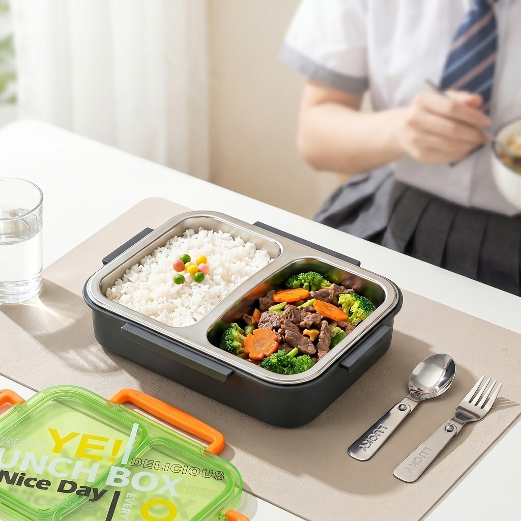 Meal Prep Recipes - Contenitore per Pranzo in Acciaio Inox