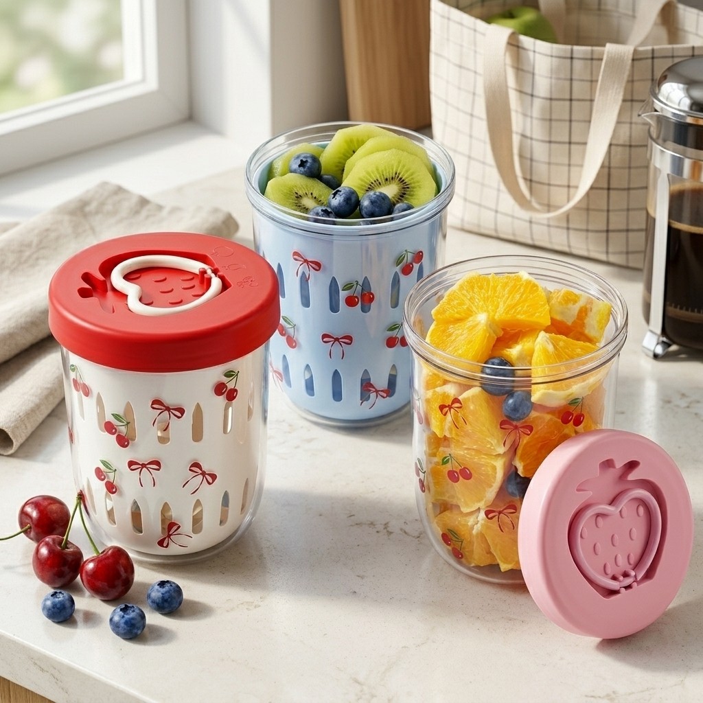 Meal Prep Yogurt Cups - Contenitore per Insalata in Plastica con